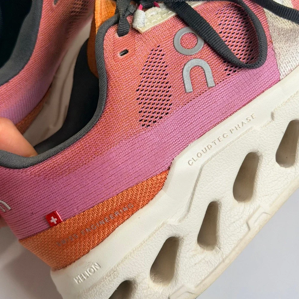 On Cloudeclipse Running Shoes Womens 7 Pink Orange Performance Athletic